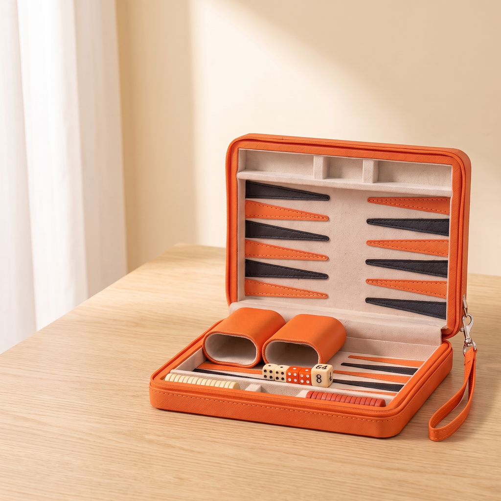 Backgammon Alanya - Set de Voyage Magnétique Simili Cuir — packshot