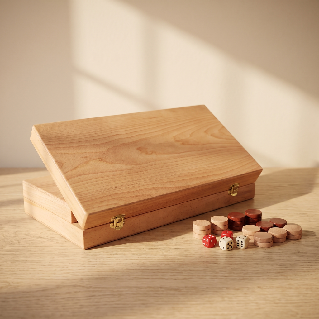 Backgammon Ankara - Coffret Bois de Hêtre Naturel — rangement