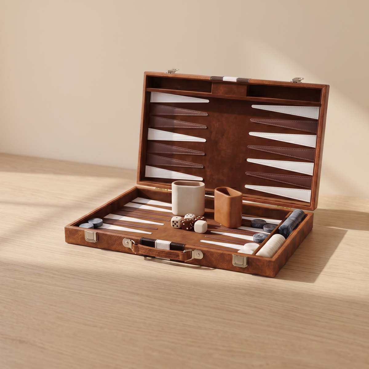 Backgammon Havana - Malette Simili Cuir Brun — packshot