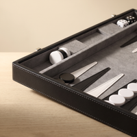 Backgammon Milano - Mallette Simili Cuir Noir — detail
