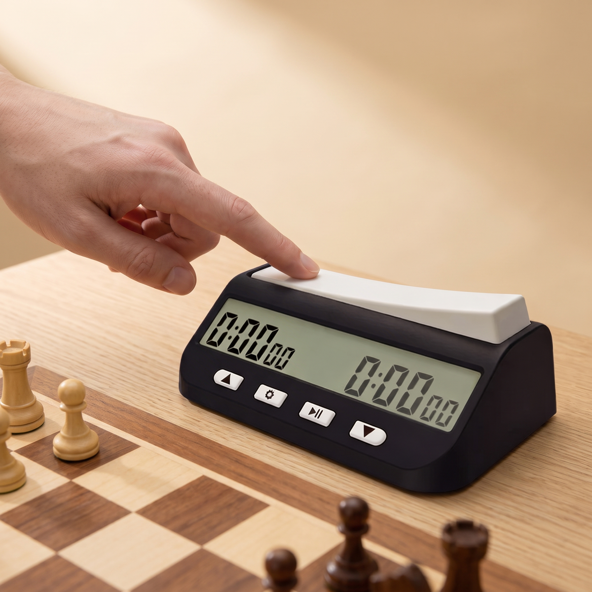 Pendule d'échecs numérique professionnelle — en jeu
